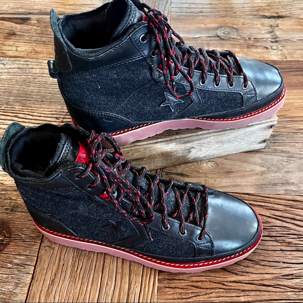 Converse Black and Red High-Top Boots